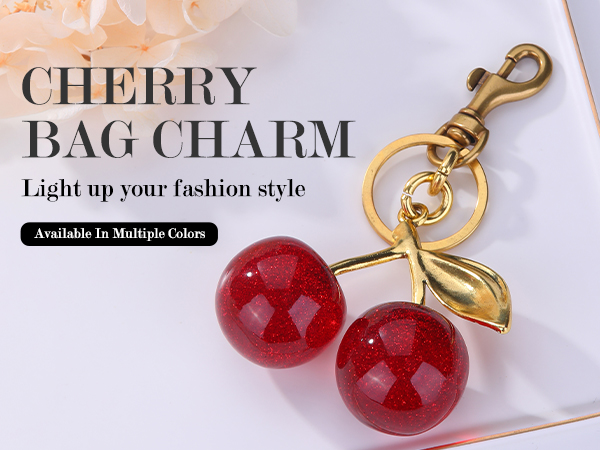 cherry bag charm - set of 2 - the best fashion accessories