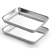 JMU 2 Pack 304 Stainless Steel Medical Tray, 10.2"x7.9"x1.2" Thickening Dental Tray, Professional...