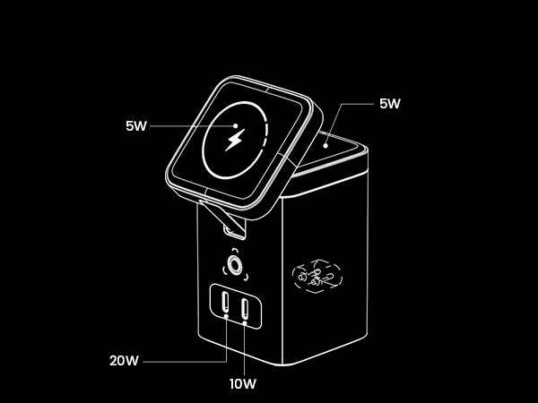 PISEN 4-in-1 Wireless Charging Station