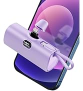 Mini Portable Charger for iPhone Builtin USB C Cable Power Battery Pack Bank Digital Display Litt...