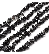 HAAMIIQII 5-8mm Natural Black Obsidian Chips Beads Irregular Chip Stones Loose Gemstone Energy He...