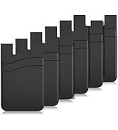 Phone Wallet Stick On, 6 Pack Silicone Adhesive Card Holder for Back of Phone,Double Pocket Cell ...