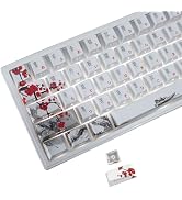 JSJT PBT Japanese Keycaps-Side Printed Keycap Set PBT Doubleshot Shine Through Custom Keycap Cher...