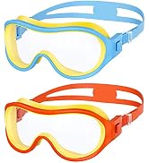 COOLOO Kids Goggles, 2 Packs Kids Swim Goggles for Boys Girls, Goggles for Kids 3-6 6-14 14-16