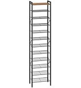 YATINEY 12-Tier Narrow Shoe Rack, Tall Shoe Rack for 12-24 Pairs, Slim Shoe Storage Organizer wit...