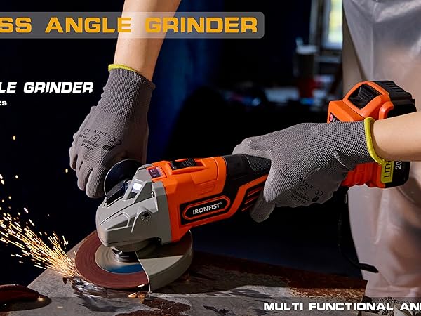 Angle grinder cordless battery lithium brushless motor cutting grinding cut tool power wood metal