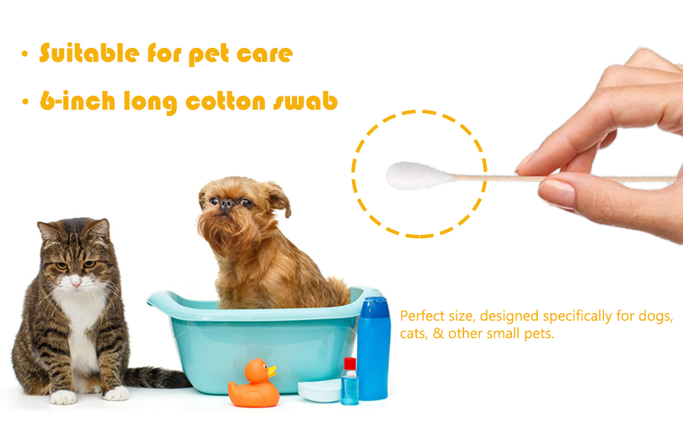 6 Inch Long Large size Pet cotton swab
