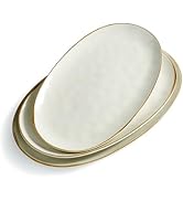 famiware Serving Platter, Oval 15.59/14.3/12.9 inch Serving Dishes for Entertaining, Serving Bowl...
