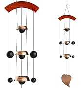26'' Bell Wind Chimes for Outside Clearance, Temple Windchimes Outdoors w/3 Copper Bells, Memoria...