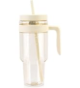 Cafezi 50 oz Tritan Plastic Tumbler with Lid and Straw, Wide Mouth | Leak-Proof BPA-Free Clear Tu...