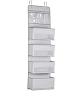 Univivi Door Hanging Organizer Nursery Closet Cabinet Over The Door Organizer with 4 Large Pocket...