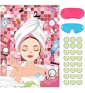Hooqict Spa Party Games Pin The Cucumbers on The Girl Spa Birthday Party Supplies for Kids Girls ...