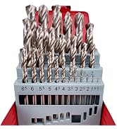 Hymnorq Metric Twist Drill Bits Set of 25pcs in Metal Case, 1mm to 13mm by 0.5mm Increment, Groun...