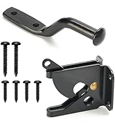 Self Locking Automatic Gravity Lever Fence Gate Latch, Steel, Black