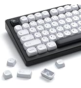 XVX PBT Keycaps - MOA Keycaps White, Japanese Keycaps 75 Percent, Custom Key caps Dye-Sublimation...