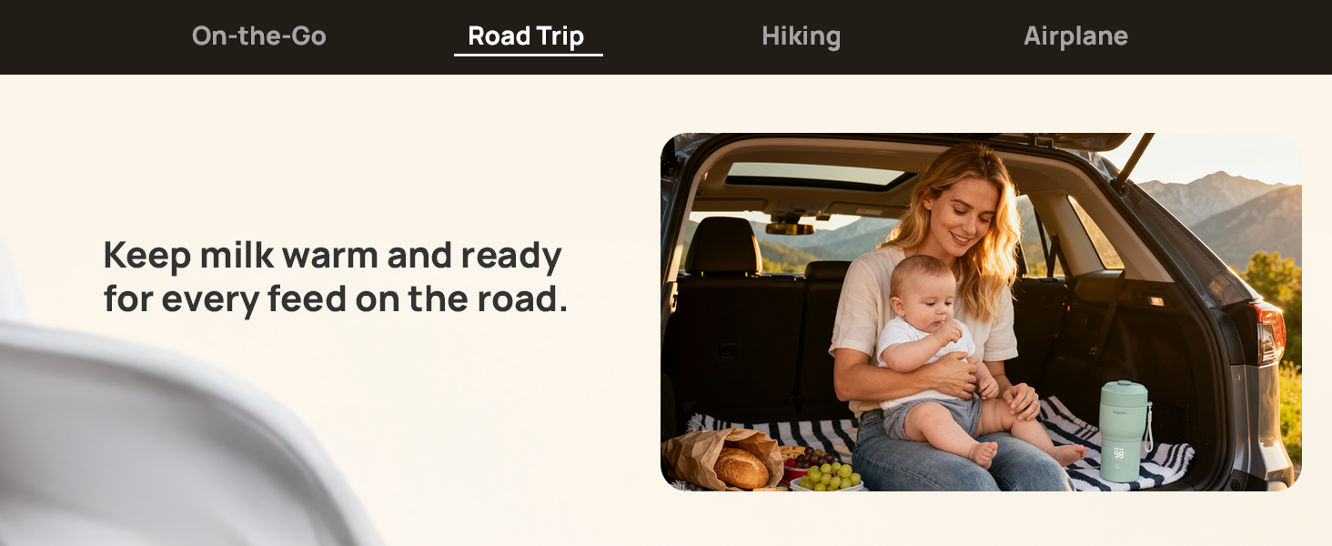 Papablic Pro Portable Bottle Warmer for Road Trip
