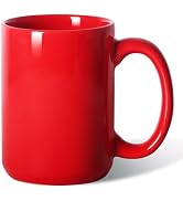 Smilatte 16 OZ Porcelain Coffee Mug, Classic Blank Ceramic Cup with Large Handle for Tea Latte Ca...