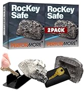 Performore 2 Pack of Hide-A-Key Fake Rock Key Holder, Real-Looking Stone Rock in a Plain Sight, G...
