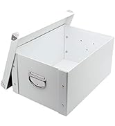 GUOZI Collapsible Storage Box, Decorative Memory Box with Lid & Metal Reinforced Corners, Cardboa...