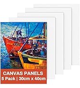 Canvas for Painting 12 x 16 inches, 5 Packs Blank Canvas Board Cotton Acid-Free Canvas Panels for...