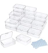DUOFIRE Small Containers with Lids 24 Packs Plastic Box Clear Small Storage Containers Bead Organ...