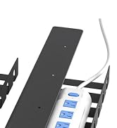 Delamu 2 Pack Metal Under Desk Cable Management Tray, U Channel Cord Organizer Box, Office Under ...