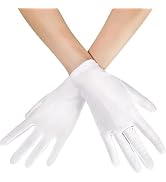 ydzqdxzz White Short Satin Gloves Opera Gloves Wedding Bridal Gloves Women's Gown Gloves White Gl...