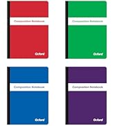 Oxford Poly Composition Notebook 4 Pack, Compact Size, 5 x 7 Inches, College Ruled, 80 Sheets, As...