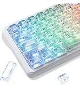 Keyporia Ice Clear Keycaps Set, 126 Keys Transparent Shine Through Keycap, ASA Profile Keyboard K...