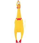 Juroicessry Yellow Robber Chicken Toy for Dogs and Pets Hilarious Squeaky Noisemaker Gadget for E...