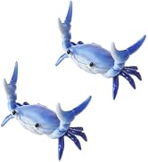GANPUB 2Pcs Blue New Japanese Creative Cute Crab Pen Holder Weightlifting Crabs Penholder Bracket...