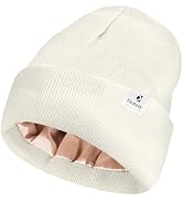 Doitory Satin Lined Beanie Hat, Winter Hats for Women & Men, Soft Silk Lining Cuffed Knit Beanie ...