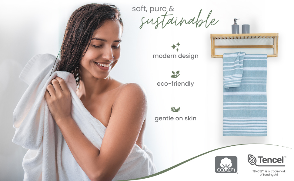 Martex Restore bath towel gentle soft cotton quick dry gentle on skin eco-friendly