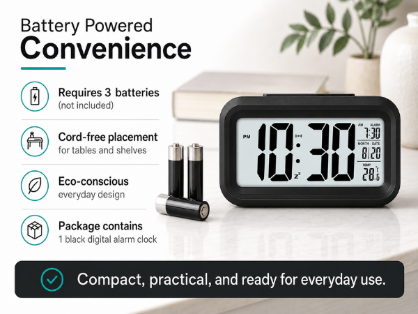 digital alarm clock, digital table clock, LED alarm clock, LCD alarm clock, alarm clock, SPN-RECPP