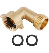 90-Degree Hose Elbow For RVs — Solid Brass Construction, Features Convenient Easy Grip Connector,...
