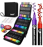 Acrylic Paint Pens Markers, 48 Colors Dual Tip Acrylic Paint Pens for Rock Painting, Wood, Canvas...