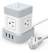 Cube Power Strip with USB Baykul 10 ft Flat Plug Extension Cord Cube with 3 USB Ports 4 AC Outlet...