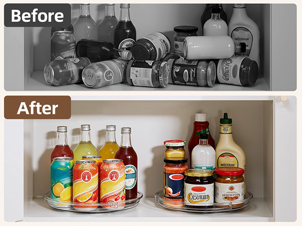 lazy susan organizer for cabinet