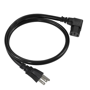 Computer Power Cord, NEMA 5-15P to Right Angle C13, 10A 125V, 18AWG, Replacement AC Power Cord,
