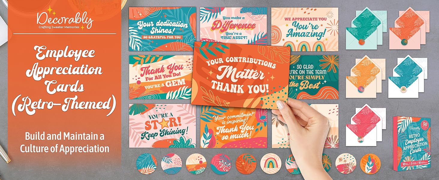 retro employee appreciation cards