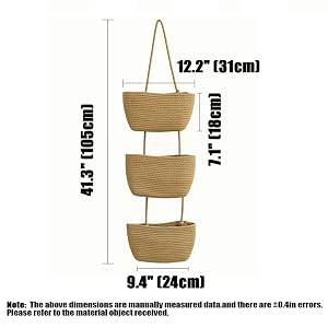AARAINBOW Large Fabric Closet Wall Hanging Storage Bag with 3 Pockets