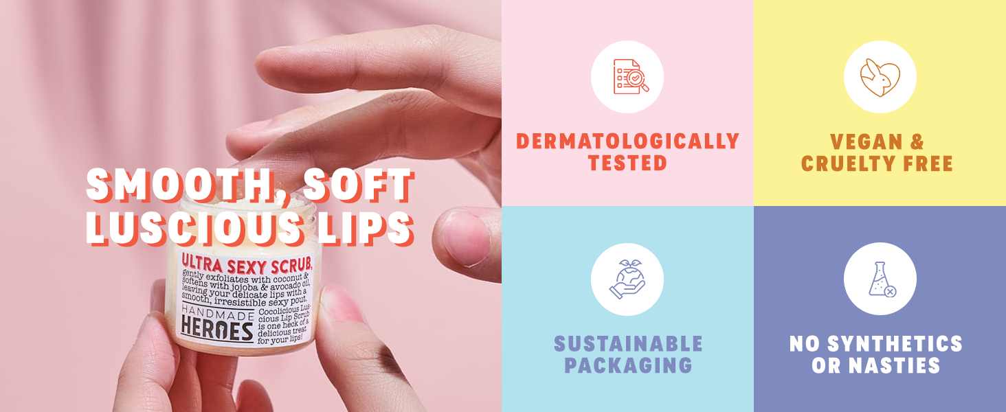 Coconut Sorbet Smooth Soft Luscious Lip Scrub Gentle Exfoliant Nourishing Lip Care