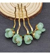 Light Green Hair Fork Clip,Chinese Style Vintage Hair Stick Hairpin U Shaped Hairpin Hair Pin For...