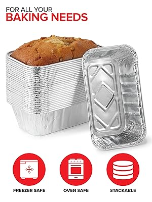 Stack of aluminum foil pans for all your baking needs