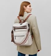 Shrrie Backpack Purse for Women Leather Backpack Fashion Designer Travel Backpack Convertible Sho...