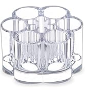 MOSIKER Acrylic Lipstick Holder,Small Flower Clear Compact Chapstick Lip Gloss Liner Nail Brush O...