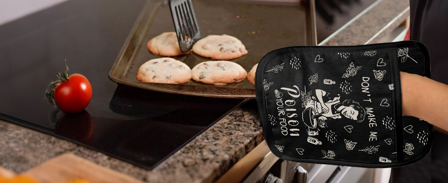 funny oven mitt+pot holder