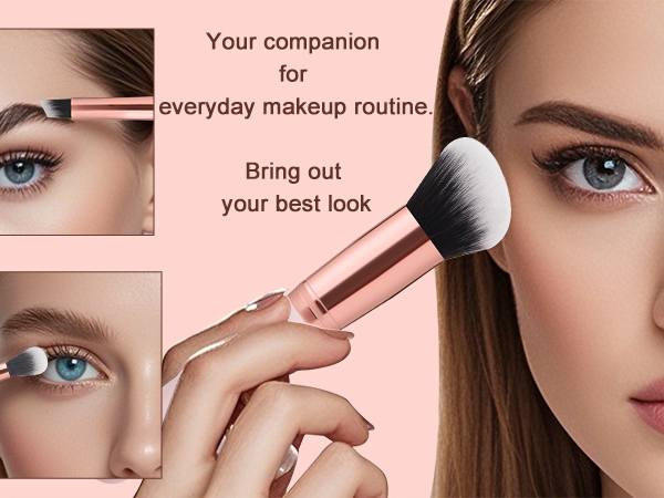 Real Perfection Makeup Brush Set 16 Pcs with 1 Eyebrow Razor Pink Makeup Brushes Make up Brushes
