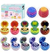12 PCS Small 3D Dragon Eggs with Dragon Inside, Mini Flying Dragons with Eyes and Wings,Easter Ba...