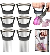 6PCS Onion Slicer Holder, Stainless Steel Lemon Slicer Vegetable Cutter Onion Holder for Slicing,...